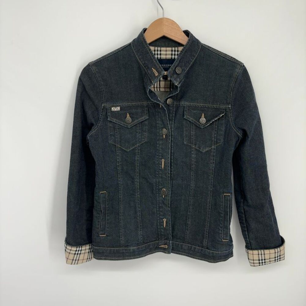 Burberry Denim Jacket Nova Check Lining Cuffs